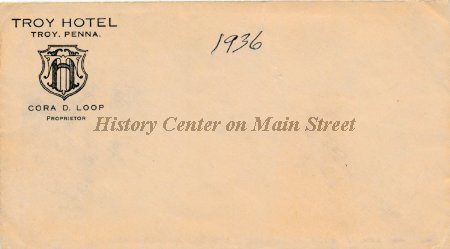 Troy Hotel Envelope 1936