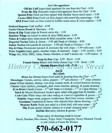 Cast & Crew Menu 2014