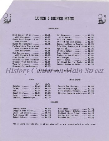 Farmer in the Dell 1960s menu