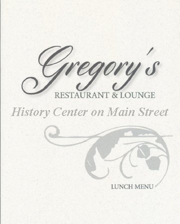 Gregory's Restaurant & Lounge Lunch Menu 2014