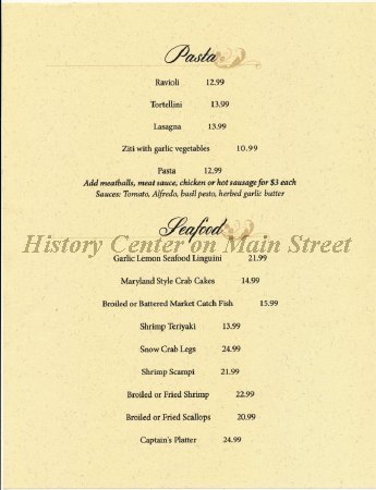 Gregory's Restaurant & Lounge Dinner Menu 2014