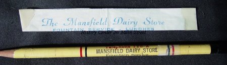 Straw wrapper & Pencil from Dairy Store