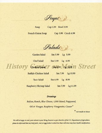 Gregory's Restaurant & Lounge Dinner Menu 2014