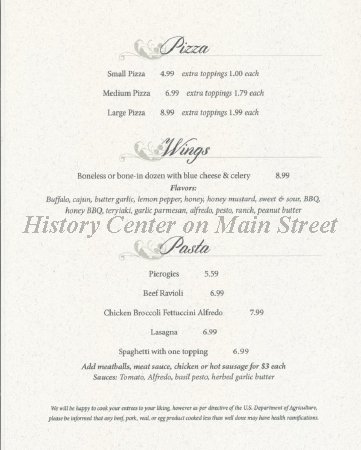 Gregory's Restaurant & Lounge Lunch Menu 2014