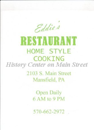 Eddie's Restaurant Menu