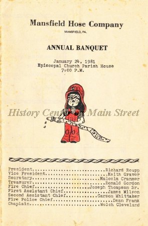 Mansfield Hose Company 1981 Banquet