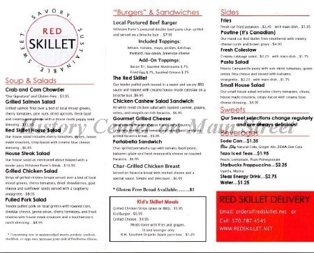 Red Skillet Menu 2013