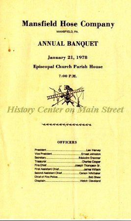 Mansfield Hose Co. Annual Banquet 1978