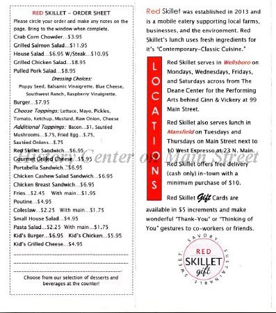 Red Skillet Menu 2013