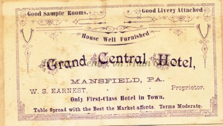 Card - Grand Central Hotel -